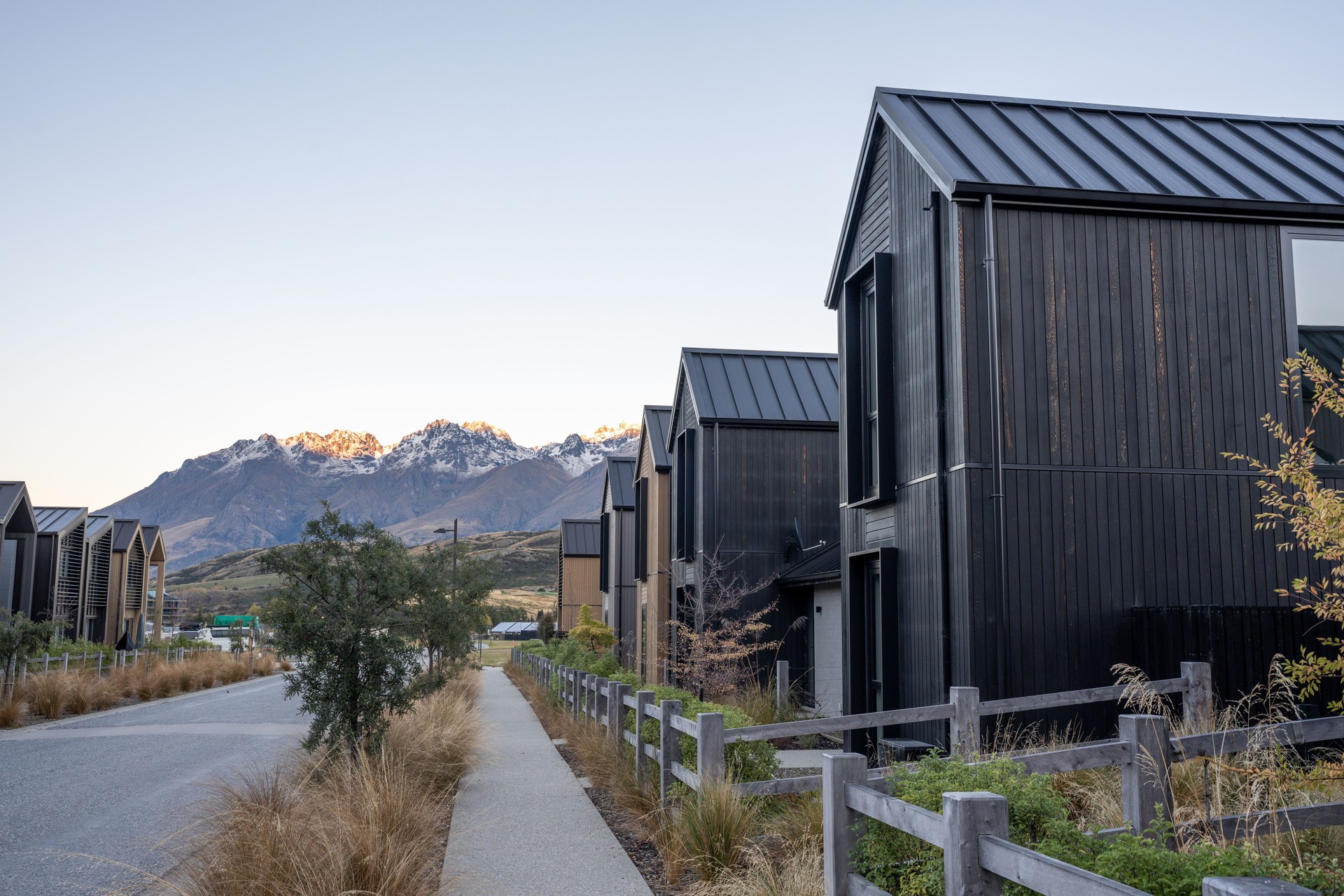 Clear Skies Over Newly Developed Townhouses
